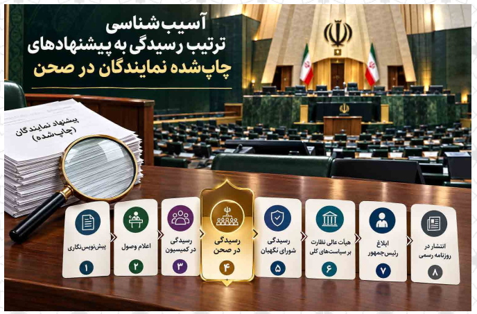 آسیب‌شناسی ترتیب رسیدگی به پیشنهاد چاپ ‌شده نمایندگان در صحن و ارائه پیشنهاد اصلاحی 